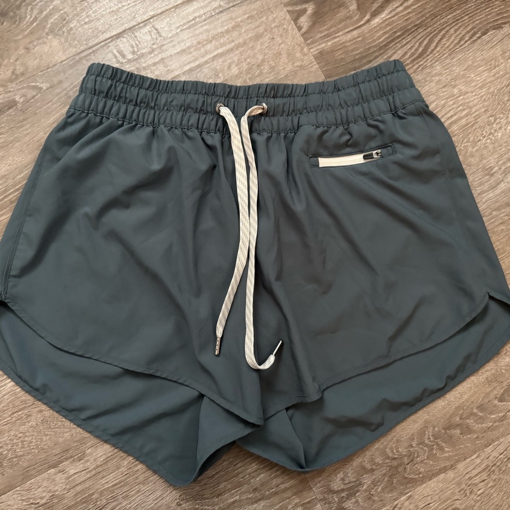 Vuori Blue/Gray Lined Athletic Shorts with Drawstring - M
